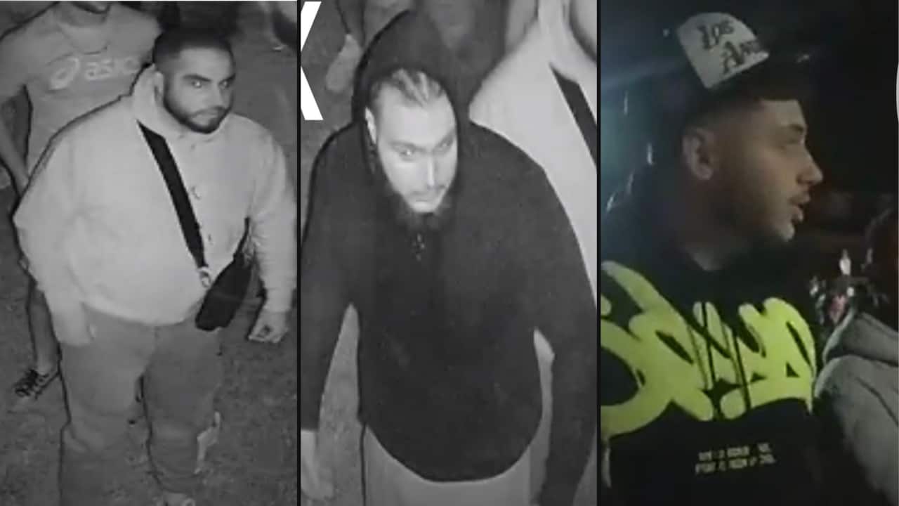 The photos show 12 men of hundreds allegedly involved in the riot, after Assyrian bishop Mar Mari Emmanuel was stabbed during a live-streamed sermon at Christ the Good Shepherd Church at Wakeley in Sydney. Source: AAP / Supplied