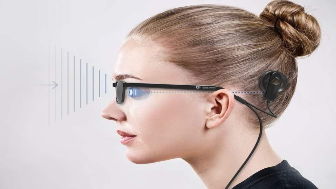 A composite of the bionic eye technology.