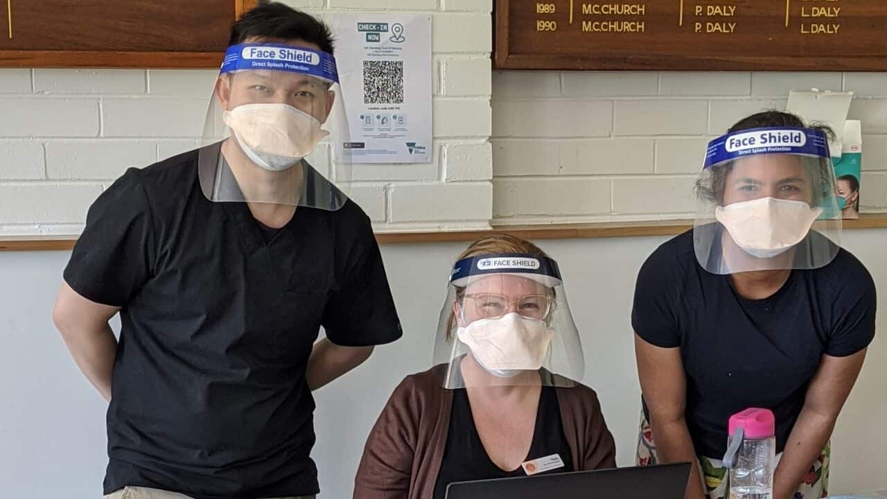 Utopia Refugee and Asylum Seeker Health's Dr Mariam Tokhi (right) with colleagues Eddie Nguyen and Peita Pitella.