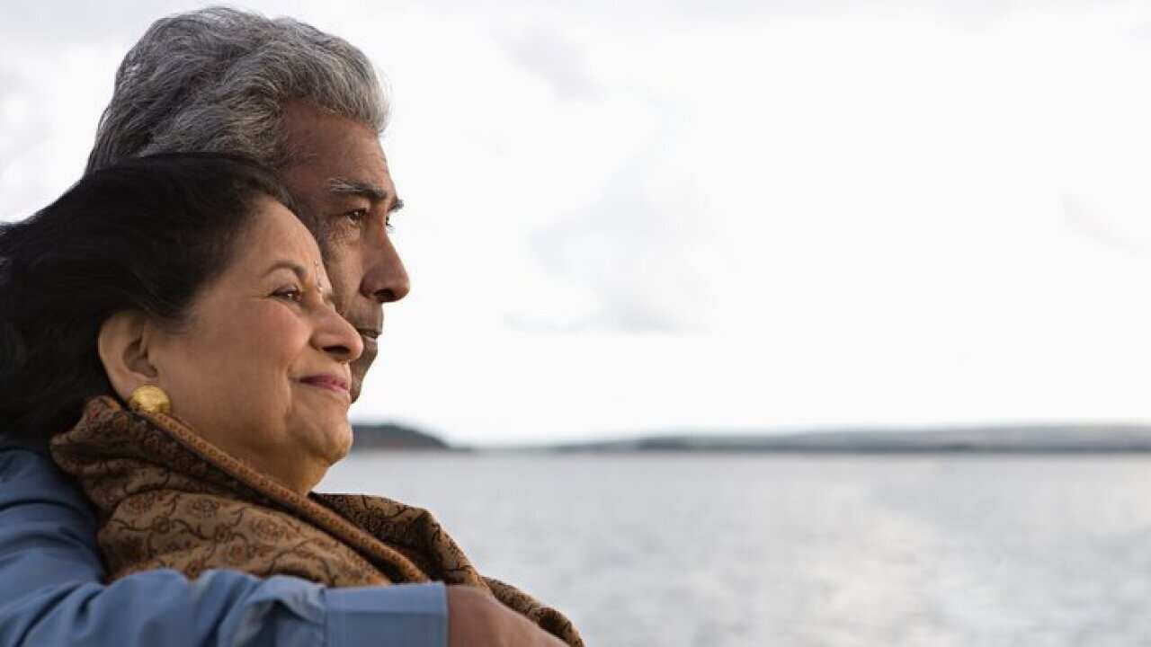 Mature couple by the sea
