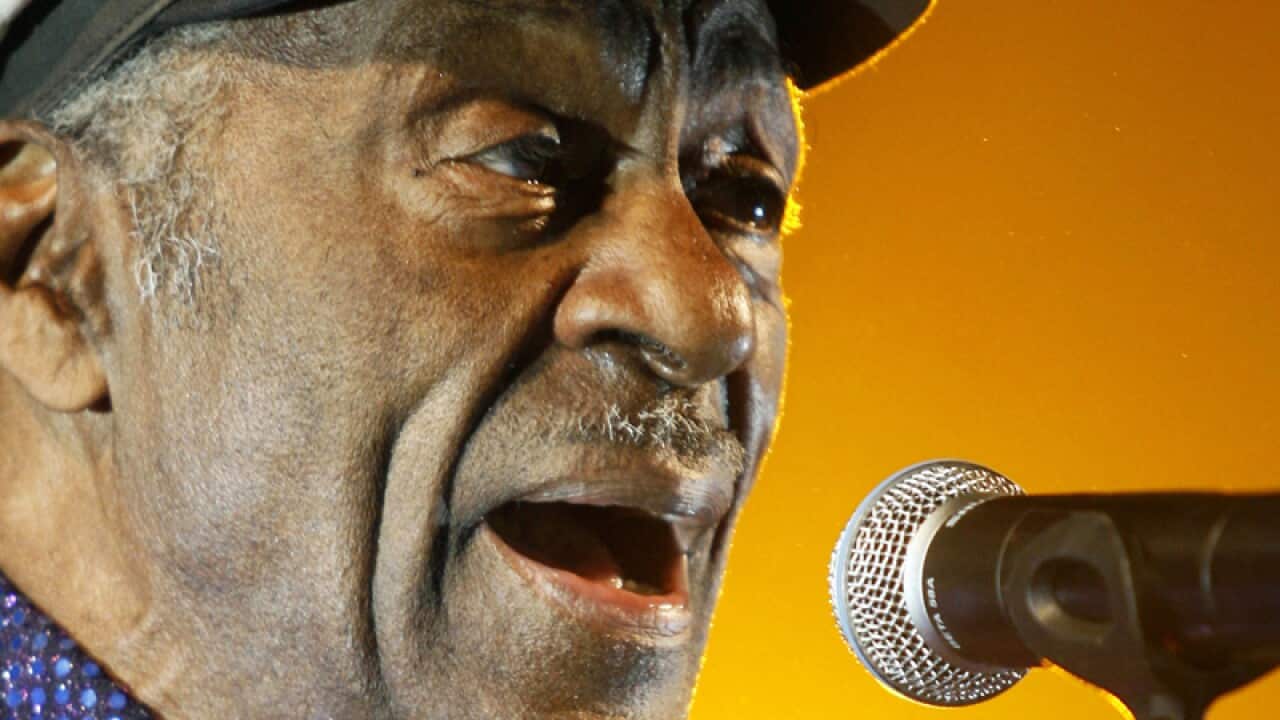 U.S. rock and roll legend Chuck Berry performs in Burgos