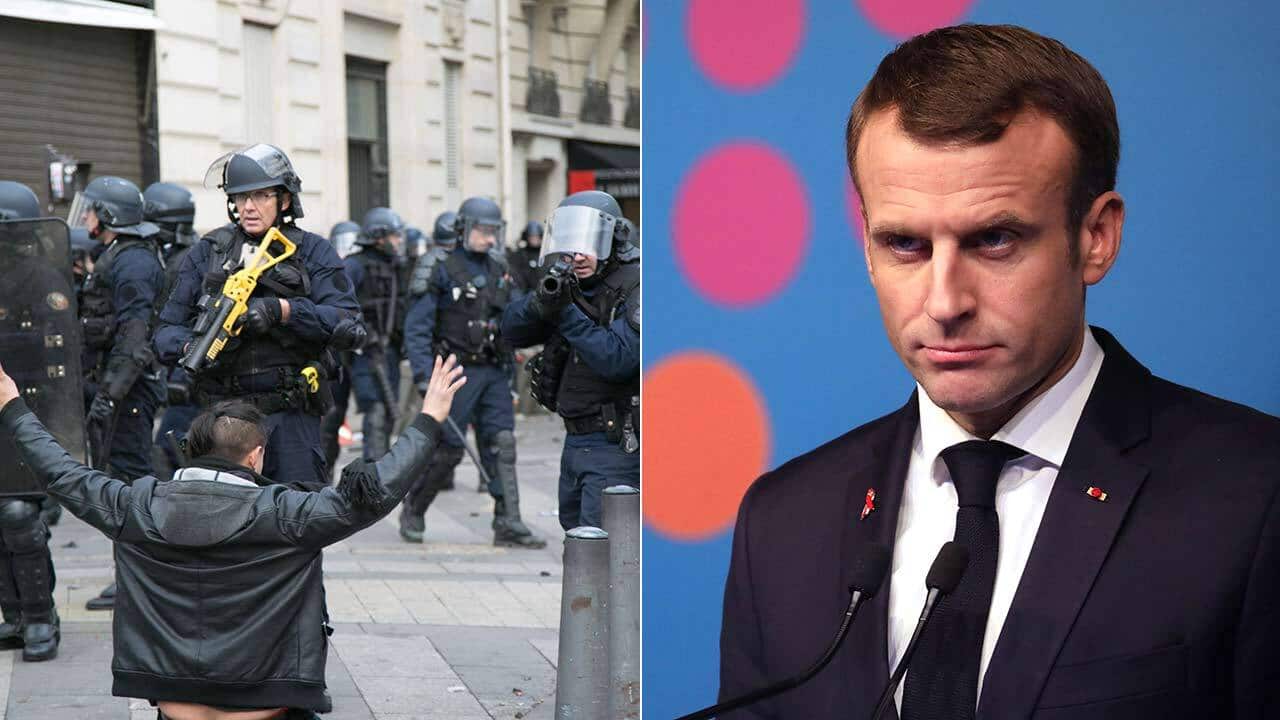 There was a heavy police presence to counter the 'yellow vest' protesters in the latest round of demonstrations in Paris.