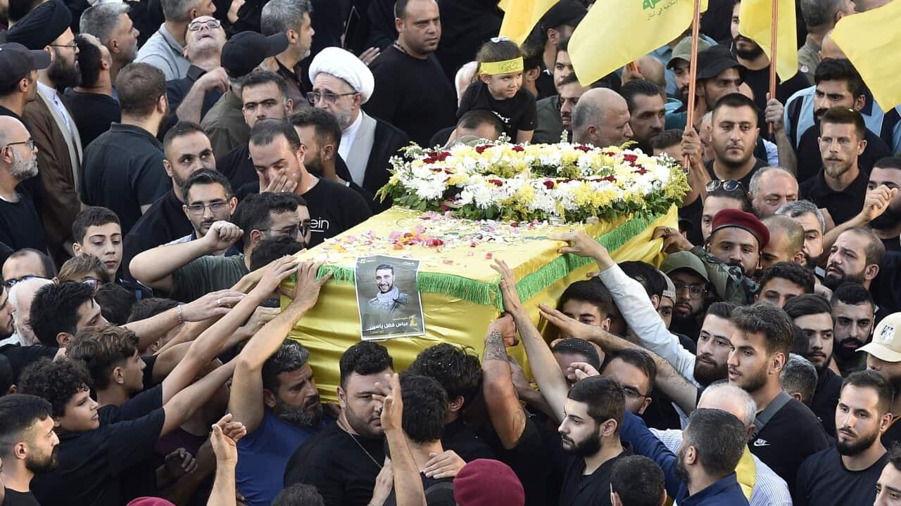 Hezbollah holds funeral for four people killed in pagers explosion in Lebanon