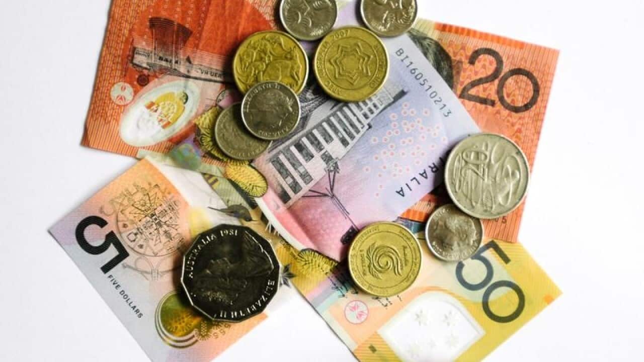 A file image of Australian notes and coins
