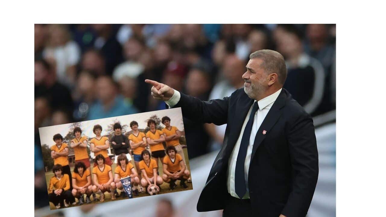 Ange Postecoglou at Spurs (Inset - his old school team) (AAP).jpg