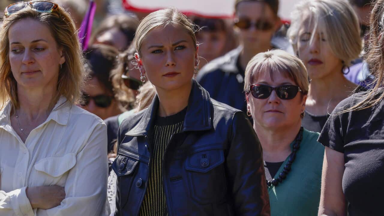 Australian of the Year Grace Tame during the Women's March 4 Justice in Hobart, March 15, 2021.
