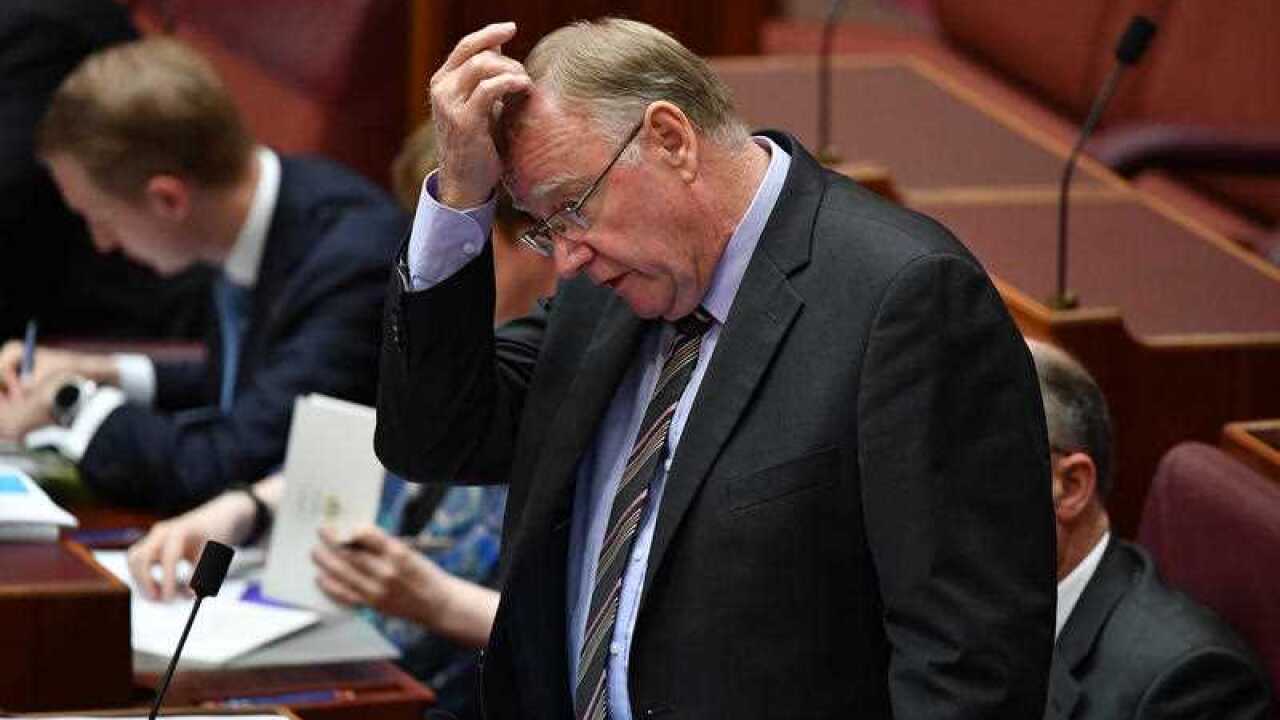 Liberal Senator Ian Macdonald during Question Time in the Senate chamber at Parliament House in Canberra, Monday, December 4, 2017.