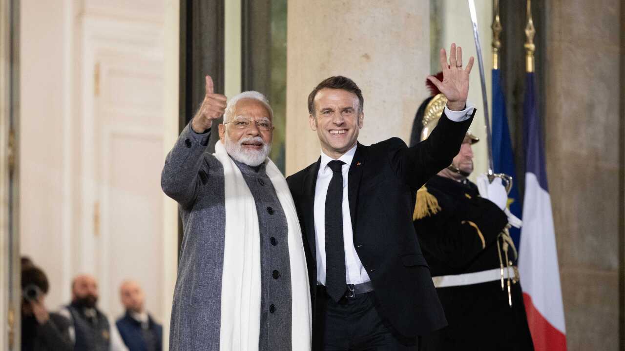 Emmanuel Macron welcomes Narendra Modi for a State Dinner at the Elysee during the AI Action Summit - Paris RL