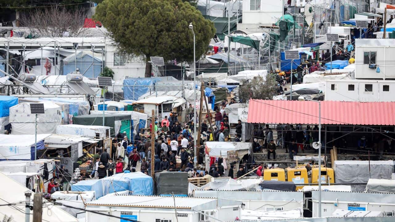 Moria refugee camp on the island of Lesbos