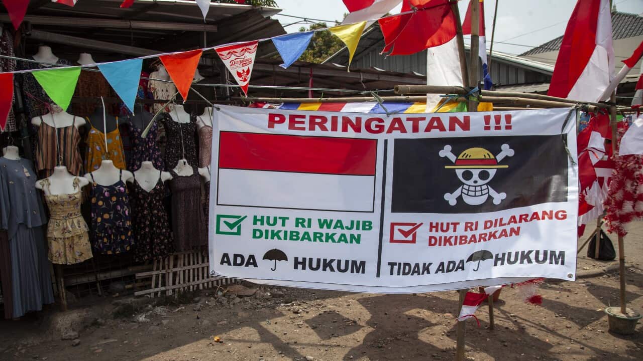Japanese Anime Flag Ahead Of Indonesian Independence Day