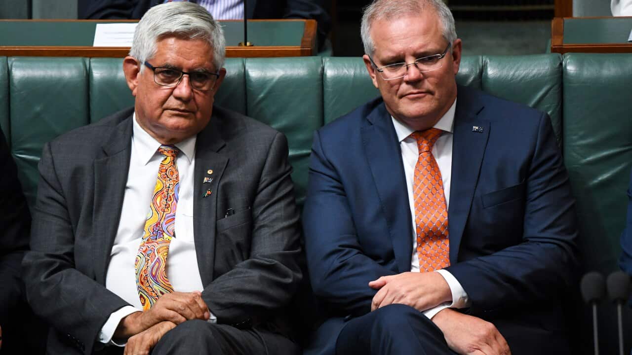 Indigenous Australians Minister Ken Wyatt (left) and Prime Minister Scott Morrison.