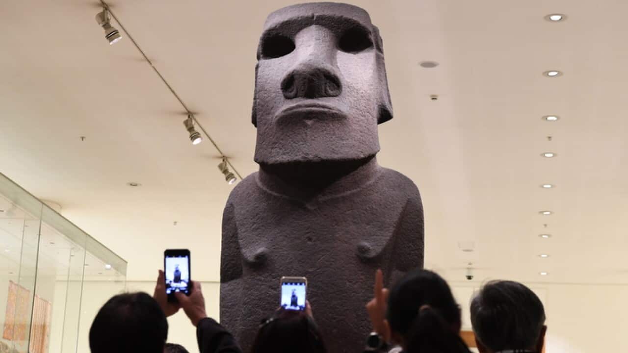 The Easter Island statue at the British Museum