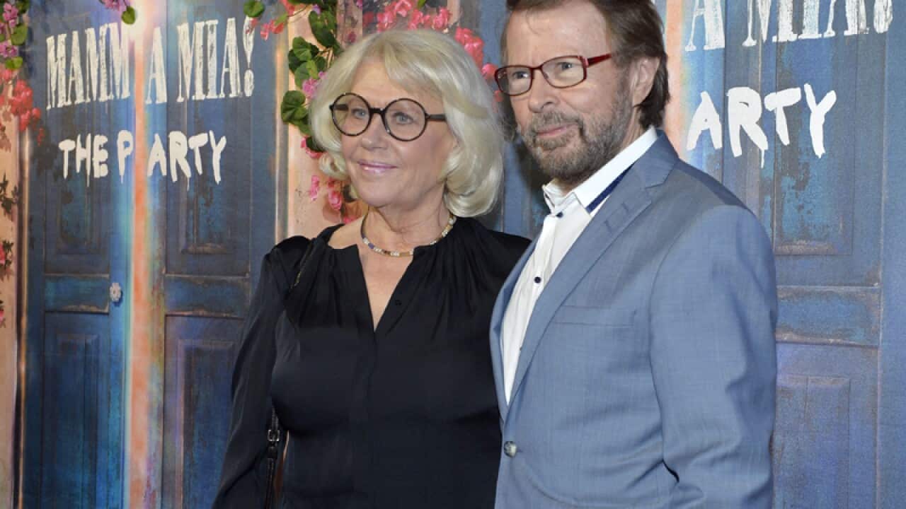 ABBA member Bjorn Ulvaeus (R) and his partner