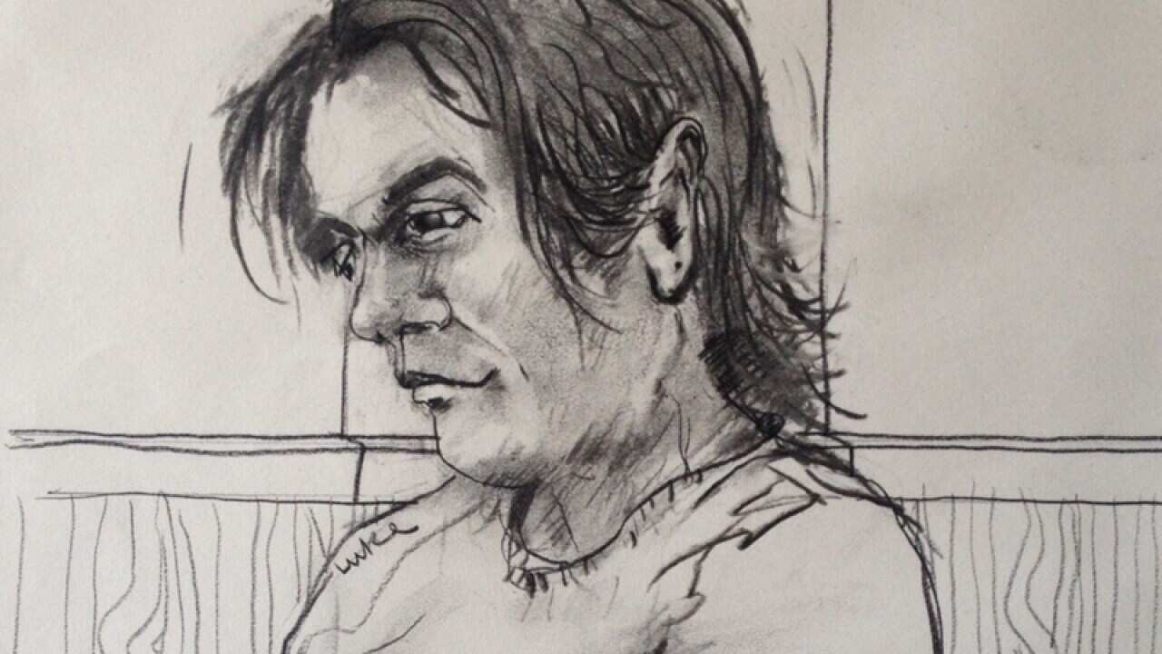 A court sketch of Harun Causevic