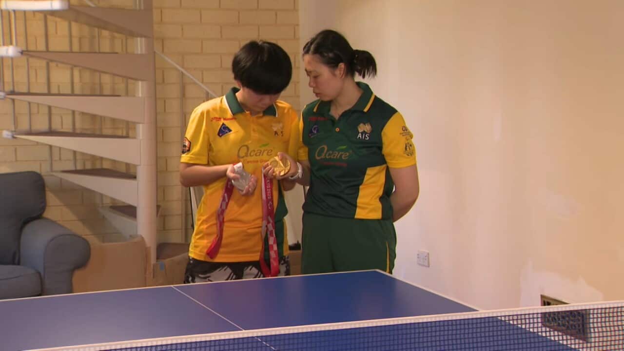 Paralympic table tennis champions Lina Lei and Qiang Yang