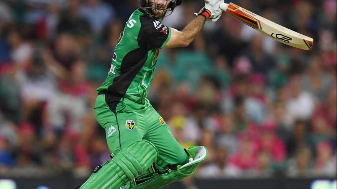 Glen Maxwell of the Stars plays a shot