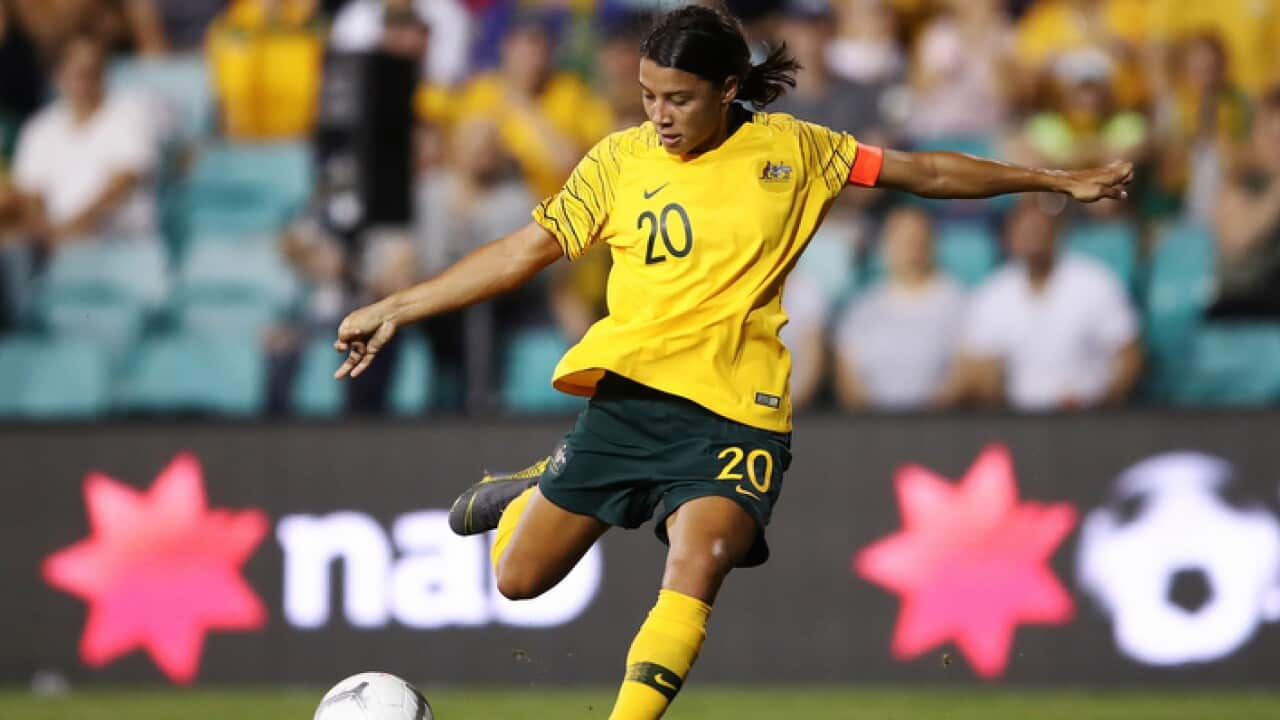 Sam Kerr will captain the Matildas at the FIFA Women's World Cup (AAP)
