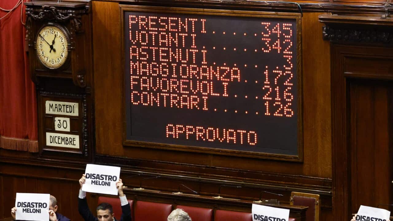 Opposition protests during final vote on Italy 2026 budget law