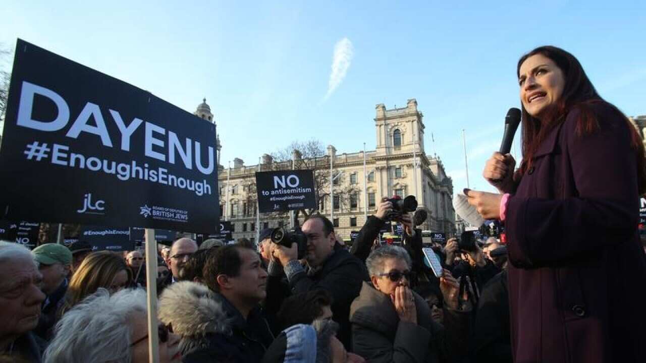 Alleged anti-Semitism in Britain's Labour Party has been the subject of protests.