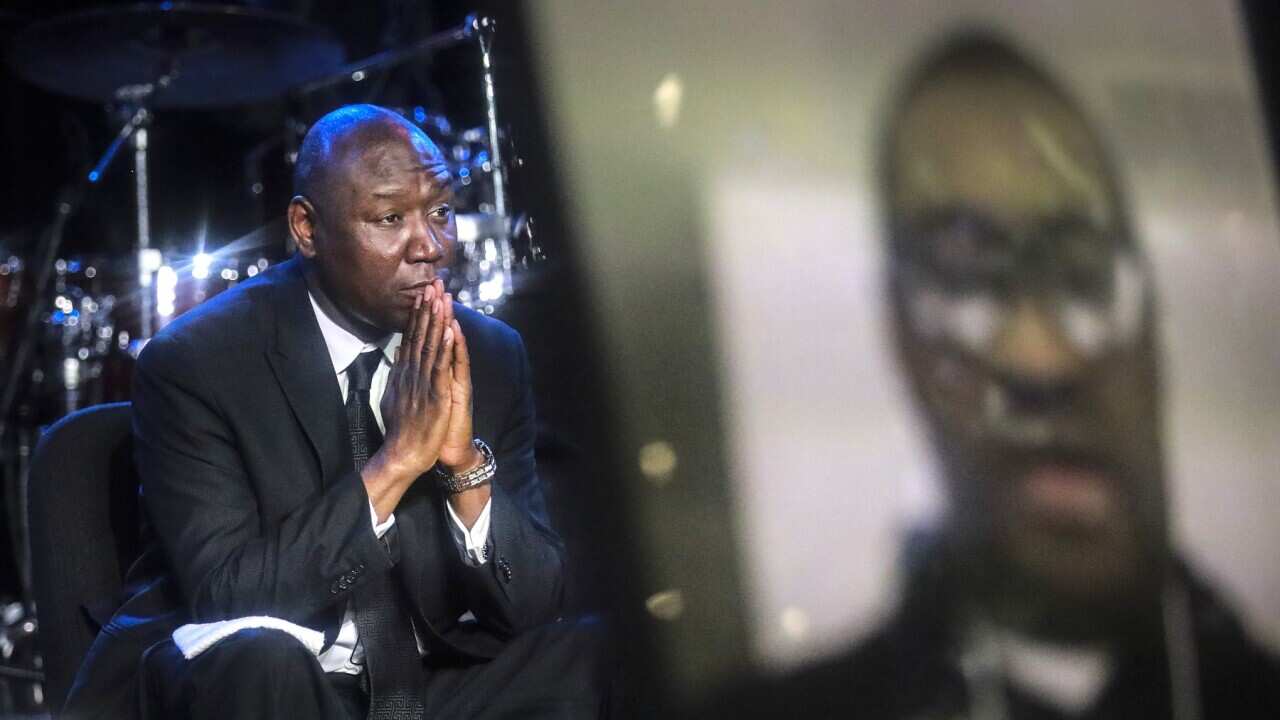 Civil rights attorney Ben Crump attends a memorial service for George Floyd