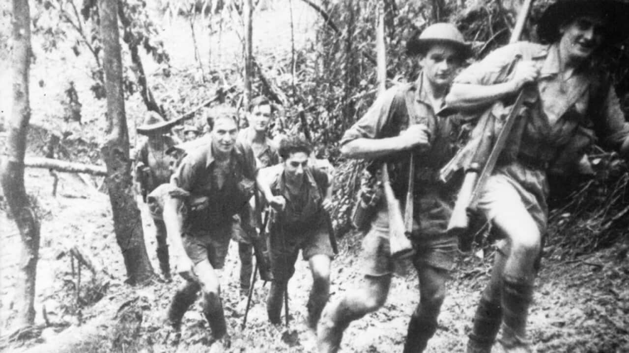 Australian soldiers on the Kokoda tracl