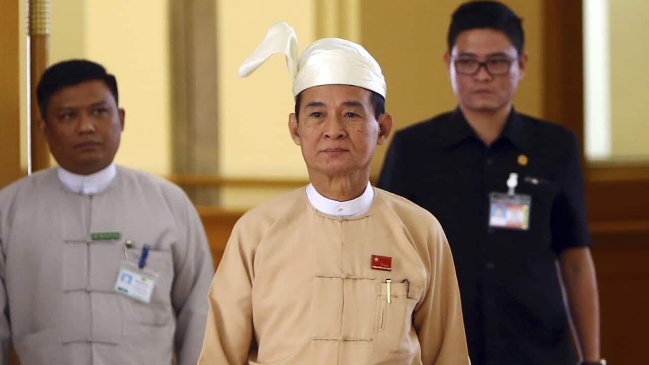 Aung San Su Kyi loyalist Win Myint (pictured) has been elected Myanmar's new president.