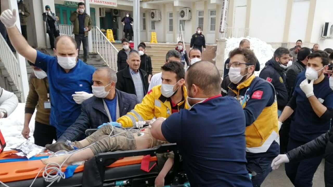 Children injured in earthquake in Turkey's eastern province of Van.