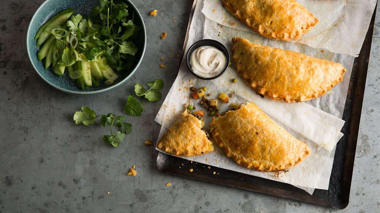 Spicy lamb keema pasties