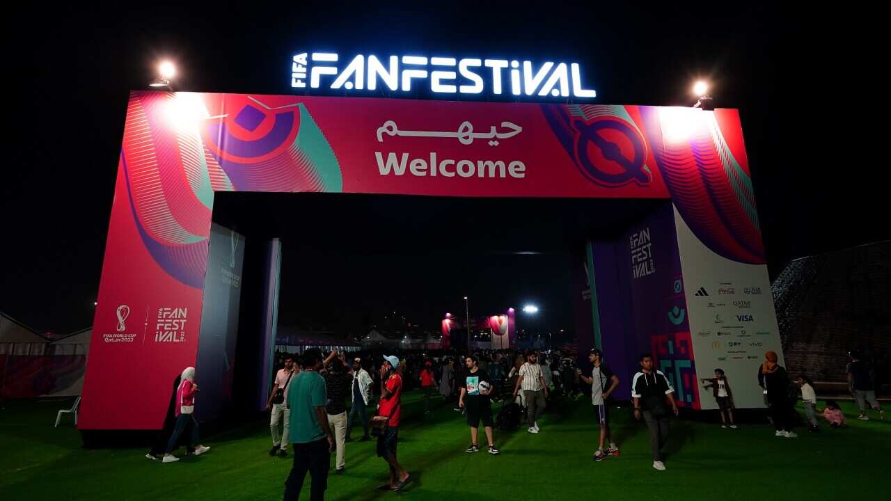 The FIFA Fan Festival zone ahead of the FIFA World Cup 2022 in Qatar.