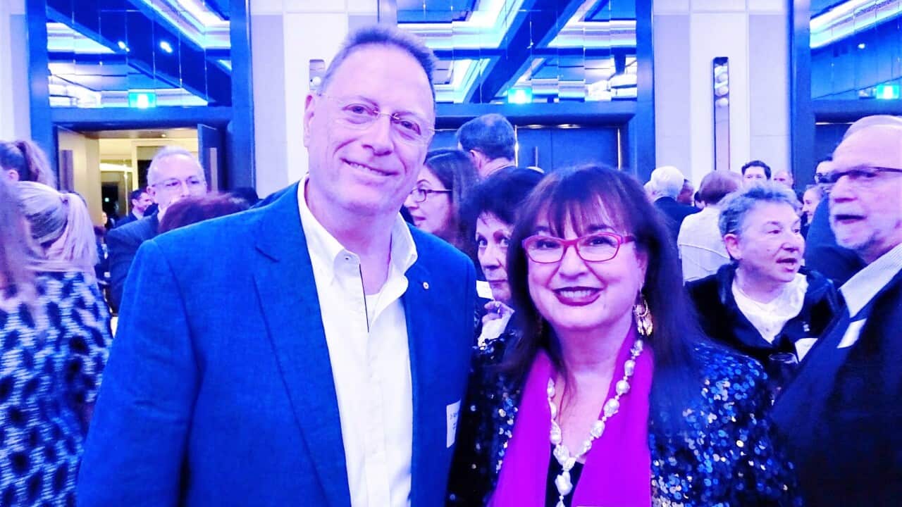Dr Ron Weiser AM at Yom Haatzmaut function with Nitza Lowenstein