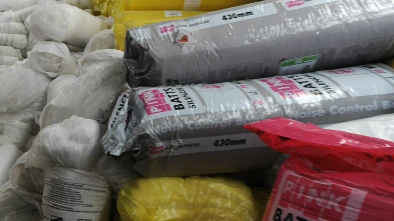 Pink batts seen in a factory