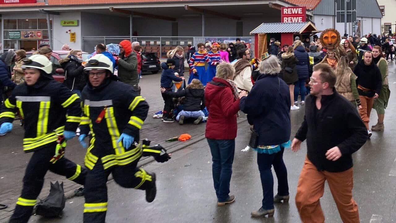 According to reports, a man drove a car into revelers injuring at least 30 people including children. The driver of the car has been arrested.