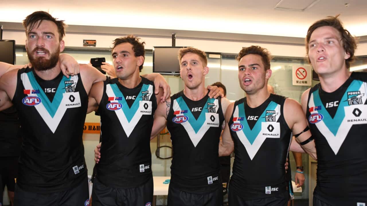 Port Adelaide Power players celebrate