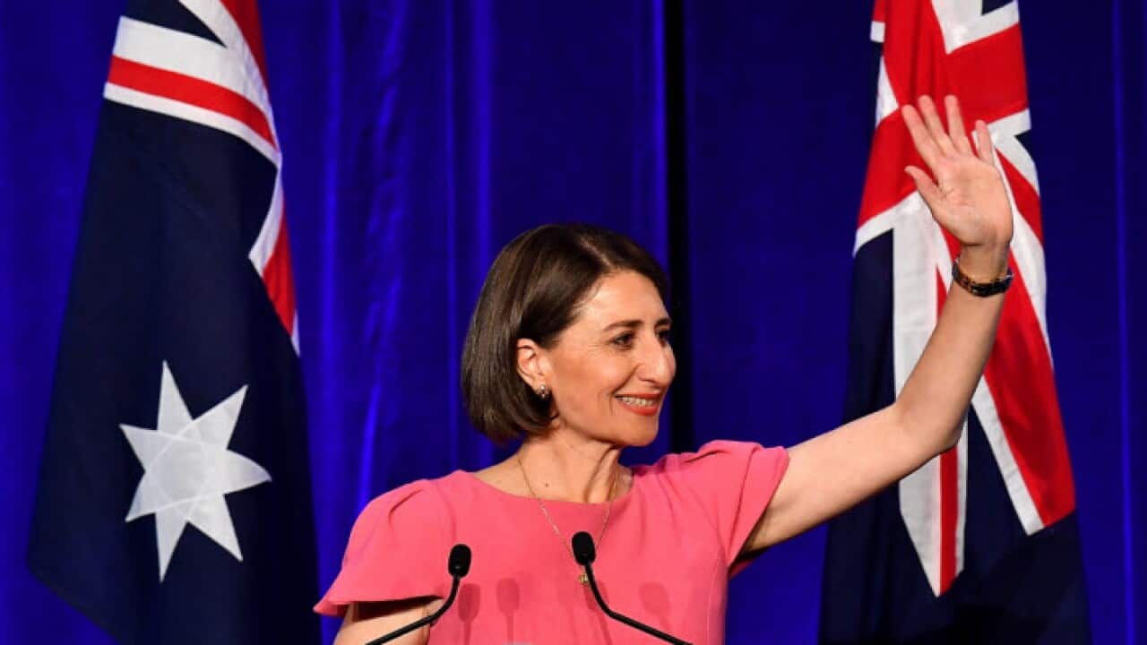 Gladys Berejiklian celebrates the NSW Liberal party win of the 2019 New South Wales election (AAP)