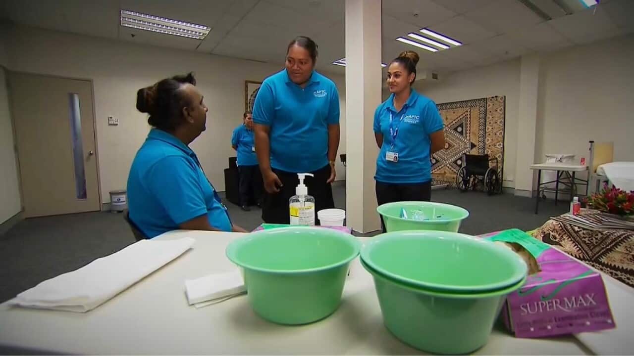 These Fijian students are brushing up on their skills to become aged care workers
