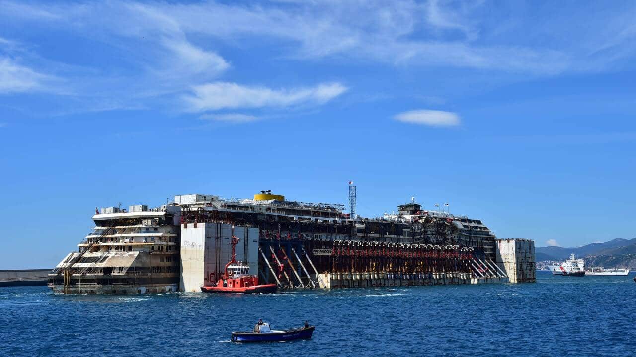 Costa Concordia wreck reaches end of final journey