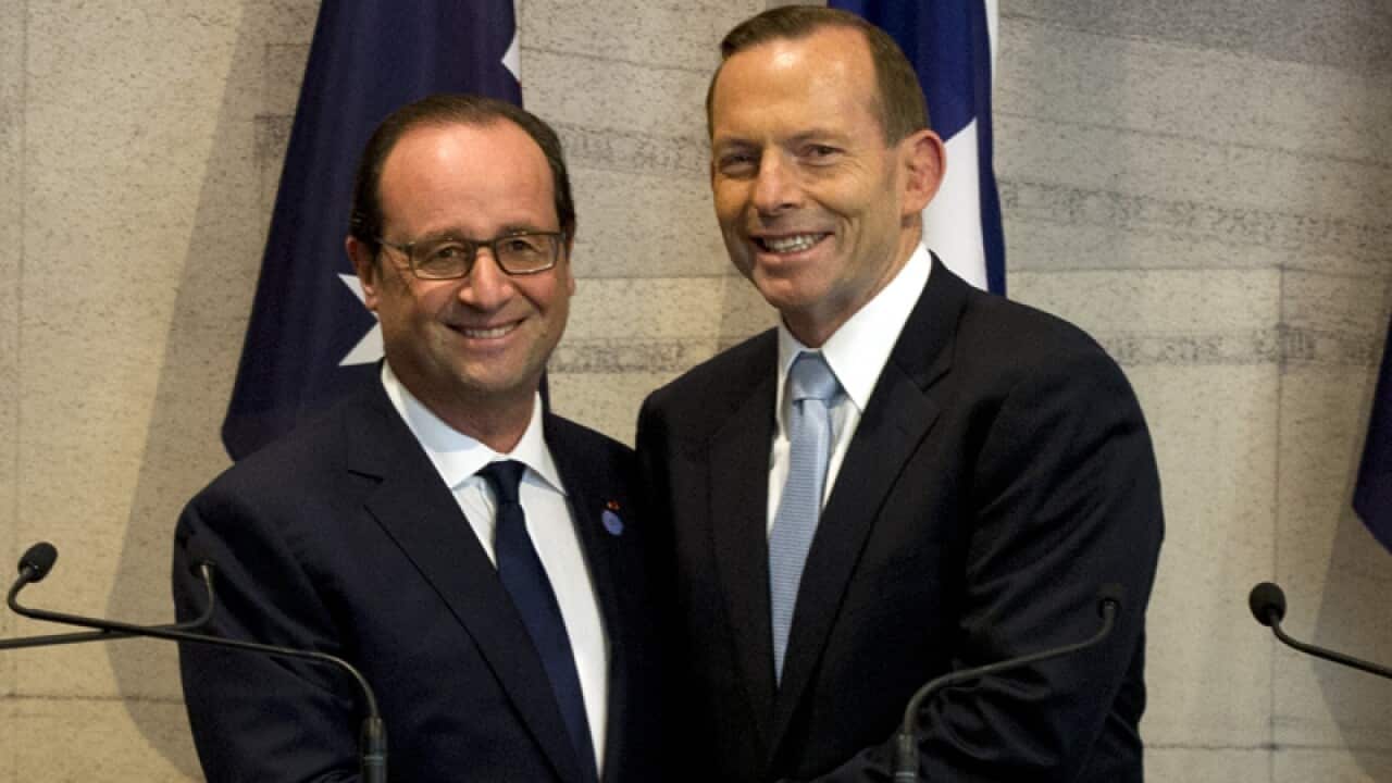 French President Francois Hollande with Prime Minister Tony Abbott