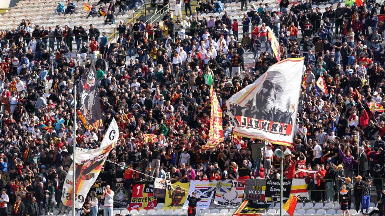 Un'immagine della curva del Messina durante una partita contro il Foggia nello scorso campionato di Serie C.