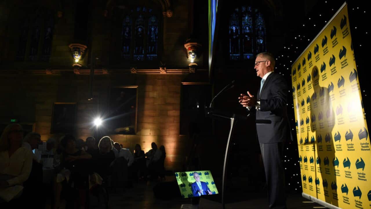 Prime Minister Malcolm Turnbull addresses the Australian Republican Movement's 25th anniversary dinner in Sydney