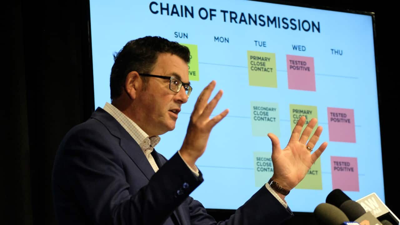 Victorian Premier Daniel Andrews addresses the media during a press conference in Melbourne, Friday, February 12, 2021