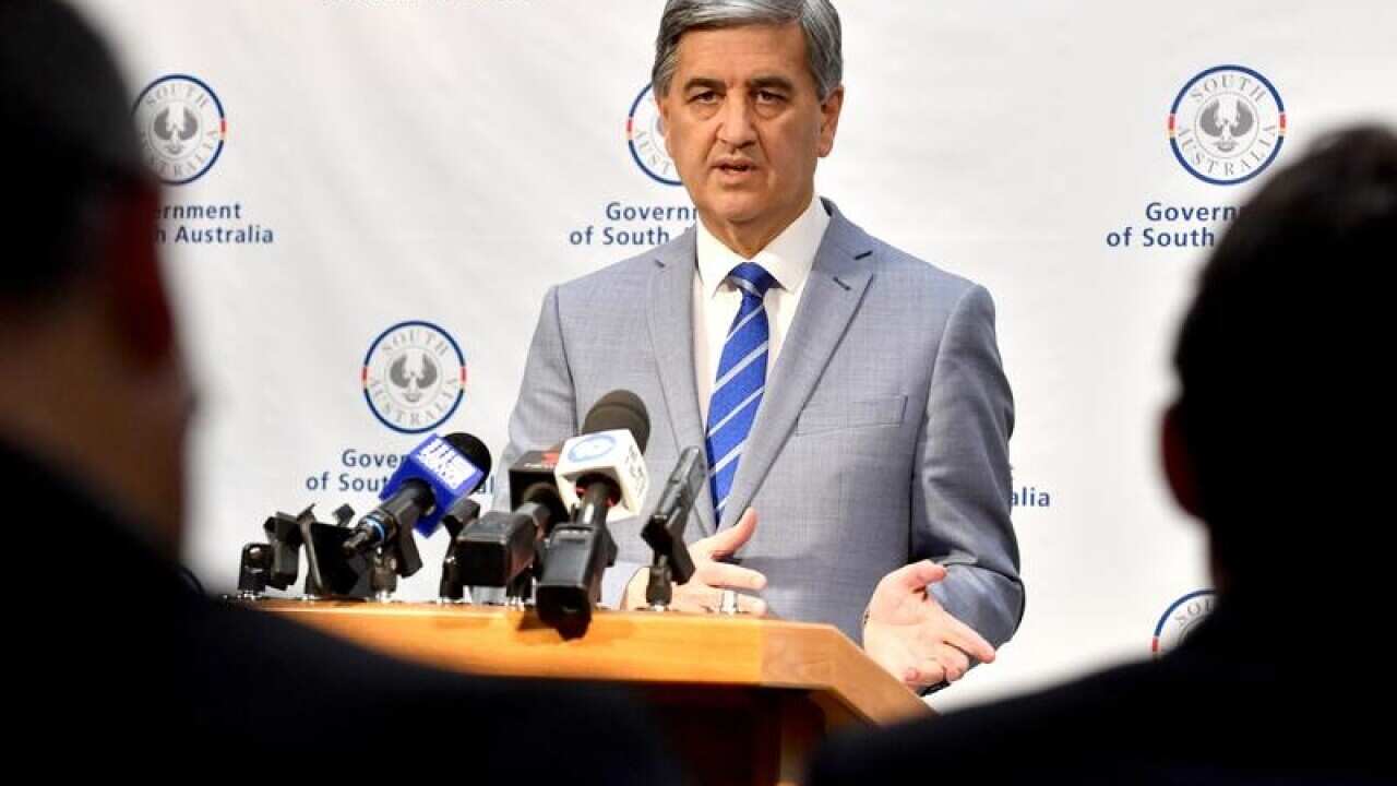 SA Treasurer Rob Lucas speaks.