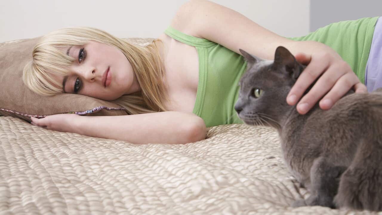 Teenage girl at home