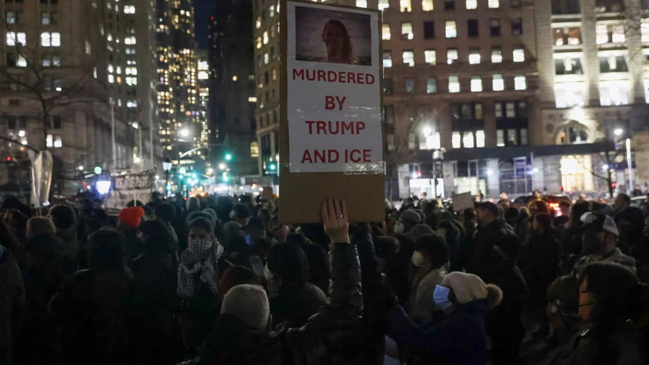 New Yorkers protest ICE in response to the shooting and killing of Renee Nicole Good