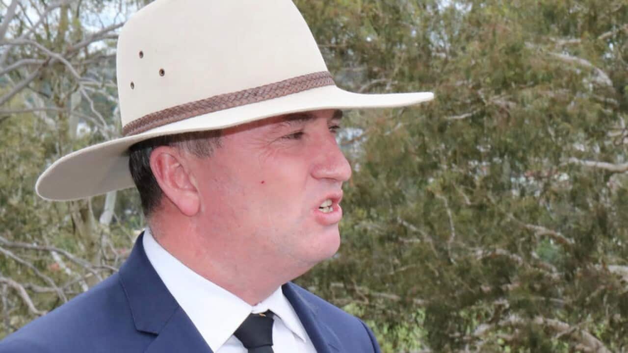 Barnaby Joyce during a press conference