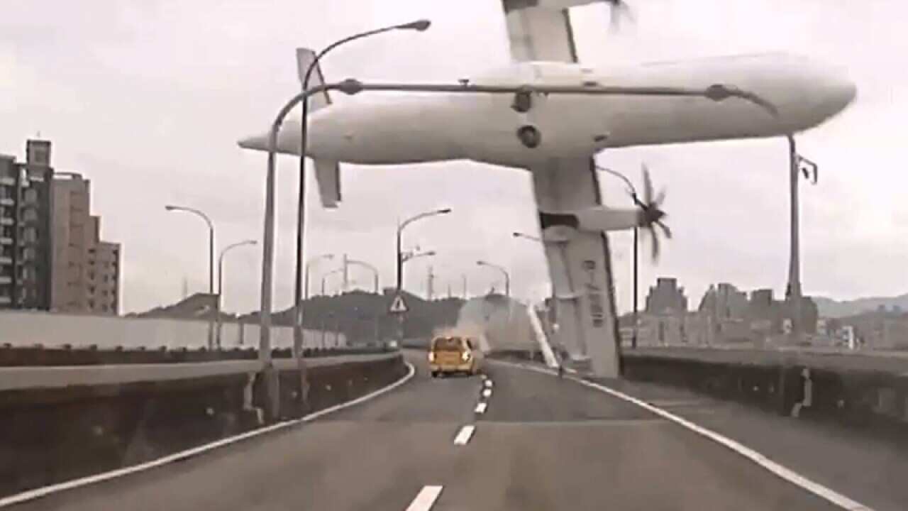 Shoes recovered from the crashed TransAsia Airways plane