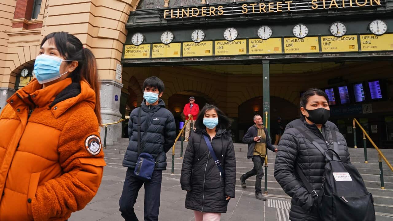 People wearing masks Melbourne