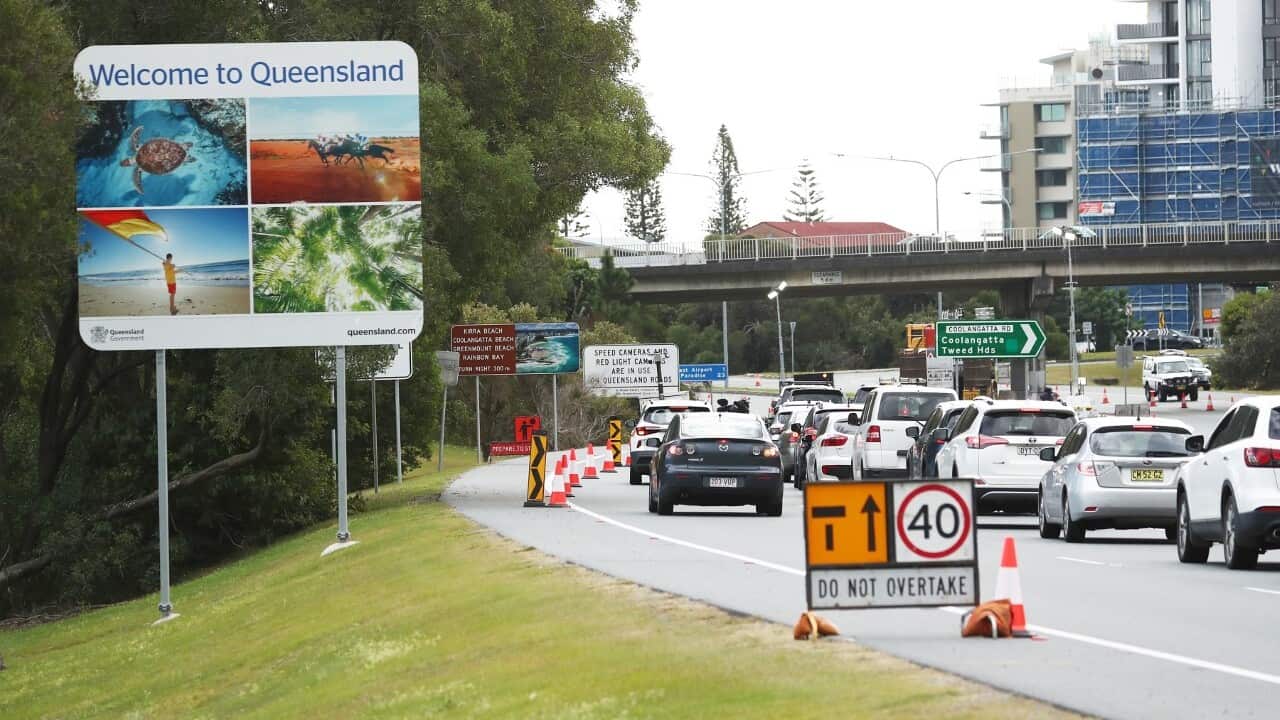 The Gold Coast Highway at the Queensland and New South Wales border (AAP)