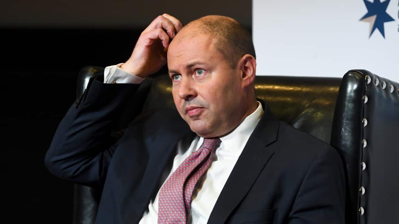 Mweka hazina wa Australia Josh Frydenberg kwenye mkutano na viongozi wa biashara na viwanda bungeni