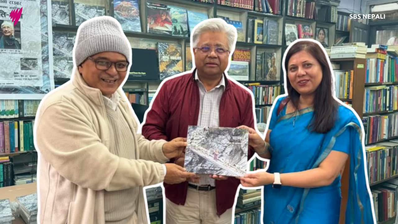 Alka Atreya (R) at the launch of the Nepali translation of Hannah Rauber's ‘Of Salt and Rice’.