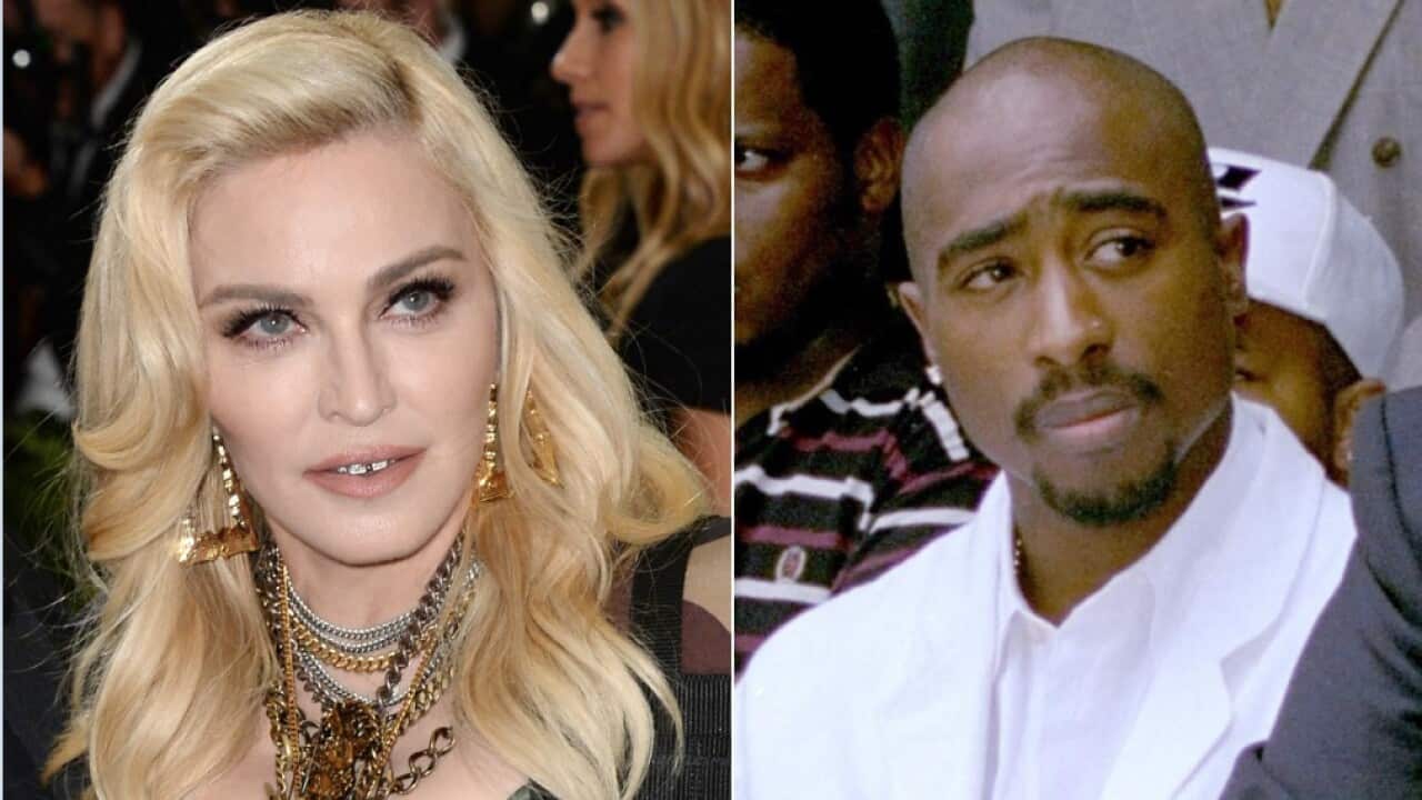 Composite image: File image of Madonna and Tupac